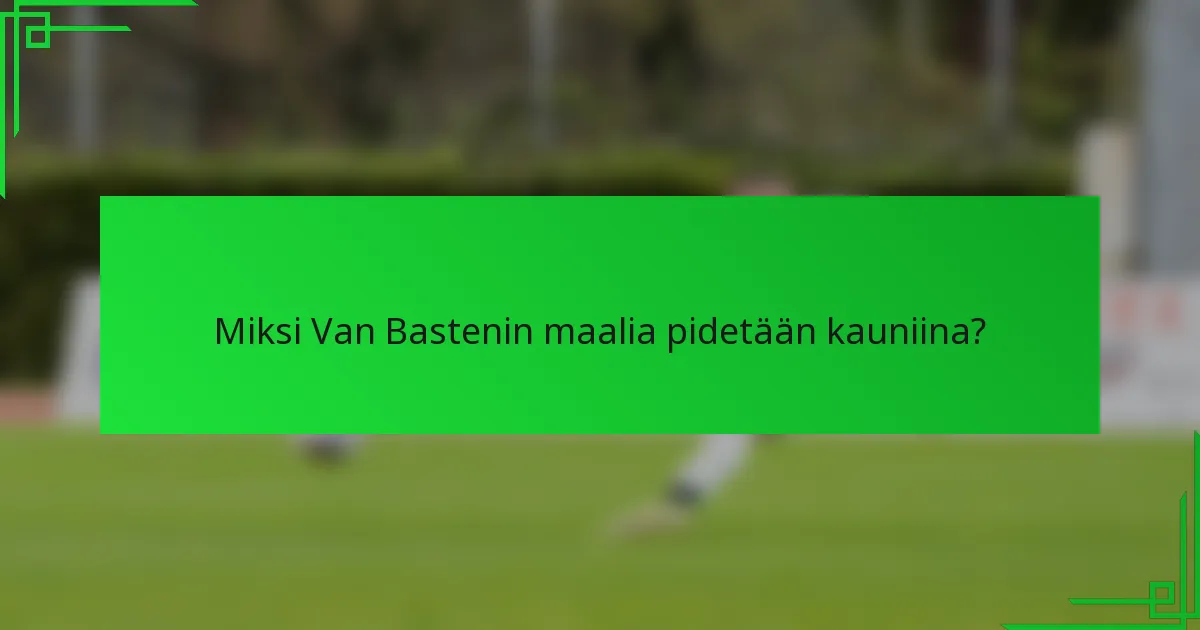 Miksi Van Bastenin maalia pidetään kauniina?