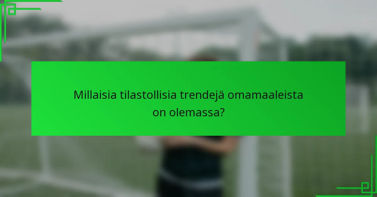 Millaisia tilastollisia trendejä omamaaleista on olemassa?